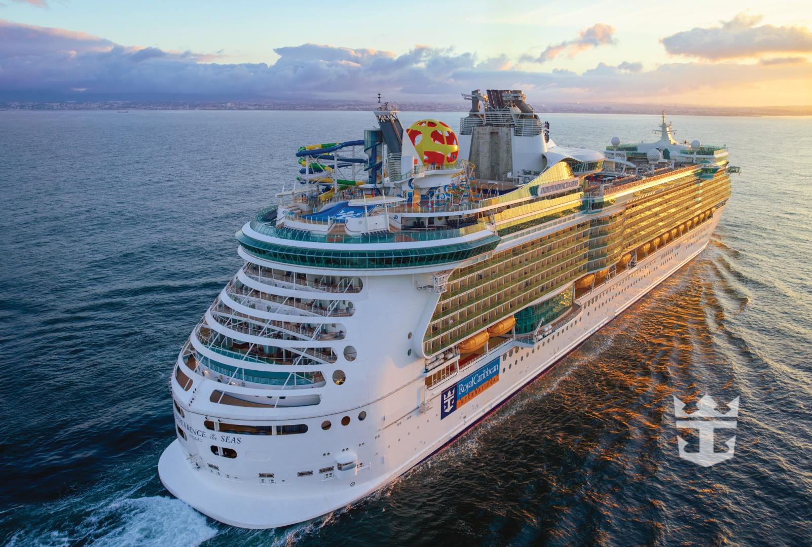 Independence of the Seas Helicopter View at Sunset